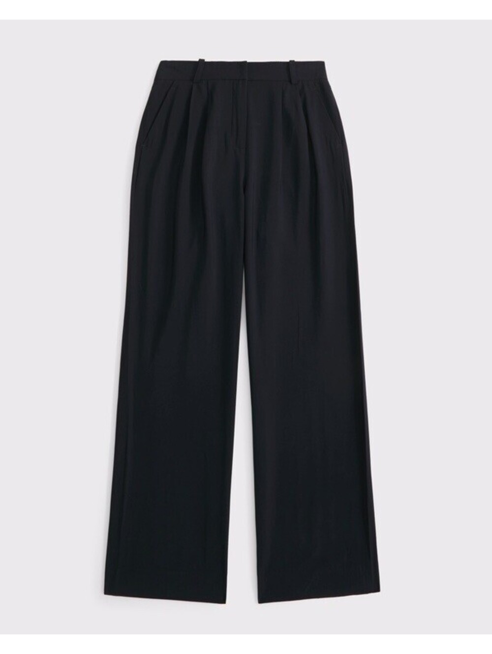 NWT Abercrombie A&F Sloane Wide Leg Curve Love Trouser Pants Black Size 12 Short